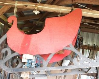 319 - Wood Sleigh Decoration 36" x 56" x 21"