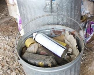 323 - Metal Trash Can & Bucket Lot