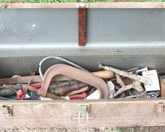 331 - Vintage Craftsman Toolbox with Contents 31" x 8" x 9"