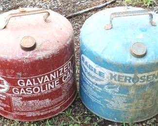 337 - 2 pc. Vintage Metal Gas/Kerosene Cans