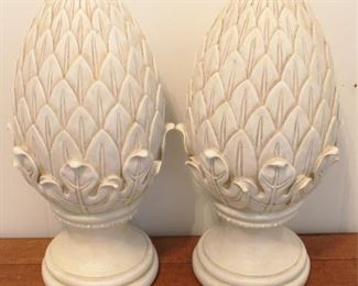 391 - Pair Decorative Finials 15" Tall