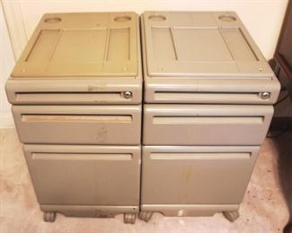 437 - Pair Rolling File Cabinets 14" x 19" x 25"