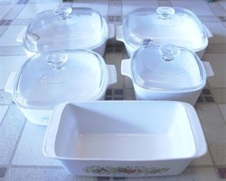 443 - 5 pc. Corning Ware Dishes 4 with Lids