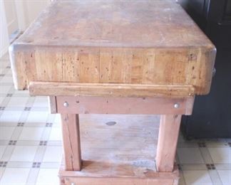 471 - Butcher Block Kitchen Island 36 1/2" x 50" x 34"