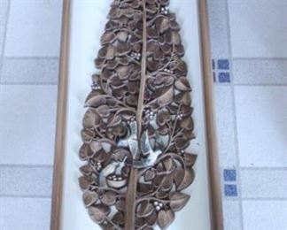 477 - Vintage Framed Art Work 41 1/2" x 11 1/2"