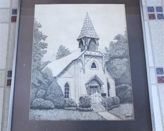 485 - Framed "The Way" Print 20 1/2" x 16"