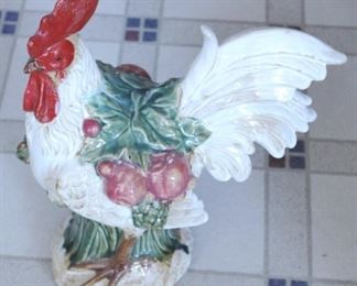 490 - Ceramic Rooster Statue 18" x 14 1/2"
