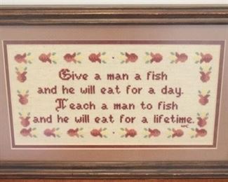 529 - Framed Embroidery 16" x 11"