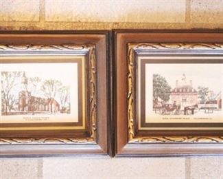 528 - Pair Framed Prints 6" x 6 1/2"