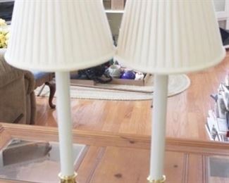 575 - Pair of Brass Base Lamps 33 1/2" Tall