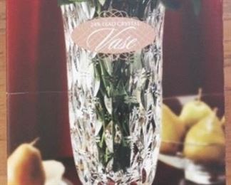 578 - Shannon Crystal Vase New In Box-17" Tall