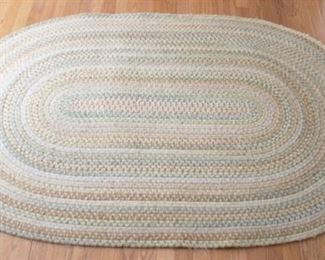 593 - Braided Hook Rug 67" x 42 1/2"