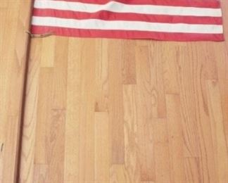 621 - Vintage 48 Star Flag w/ Pole 63 1/2" Tall