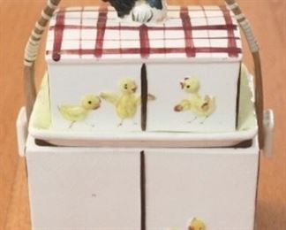 623 - Vintage Cookie Jar 8" tall x 5 1/2" x 4"