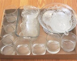 628 - Tray Lot of Assorted Glass items