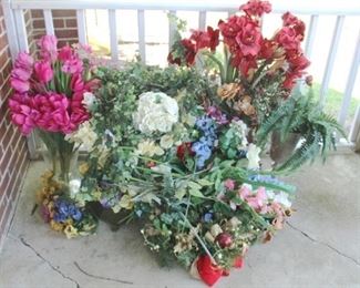 650 - Lot of Assorted Faux Flowers & More