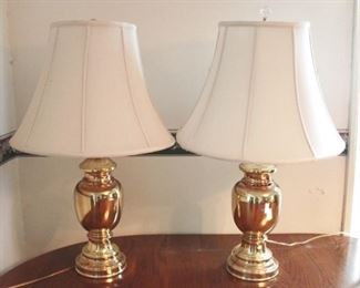 688 - Pair of Brass Lamps