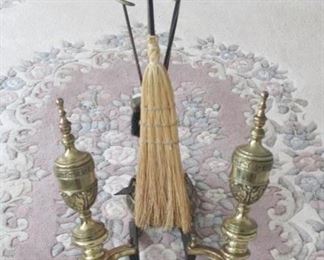 718 - Fireplace Set with Andirons 30" tall