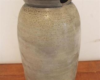 726 - Stoneware Crock 11" tall As is (Damaged)