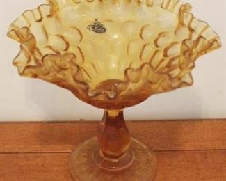 732 - Fenton Dunbar Glass Compote 8" x 7 1/2"