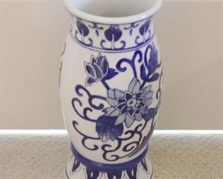 739 - Blue/White Vase 10 1/2" tall