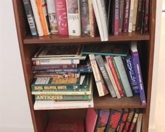 818 - Wood Bookshelf with Assorted Books