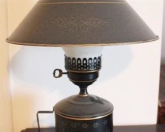 875 - Vintage Toleware Lamp 16" tall