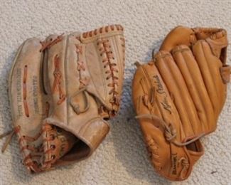 883 - Lot of 2 Vintage Baseball Gloves