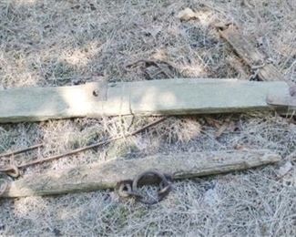 937 - 2 pc. Antique Cattle Collars Bring help and tools for removal