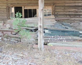 938 - Lot of Assorted Scrap Metal and Wood Bring help and tools for removal