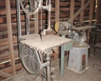 942 - 3 pc. Vintage/Antique Assorted Shop Tools As is Bring help and tools for removal