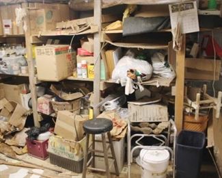 957 - Lot of Assorted Items (Everything on shelves) Please note that items stored in basement may be moldy