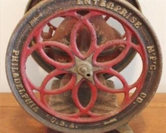 963 - Antique Coffee Mill Grinder Enterprise MFG Co. Philadelphia USA 10" x 8" x 12"