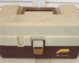 966 - Plano Tackle Box with Assorted Tackle 12" x 8" x 7"
