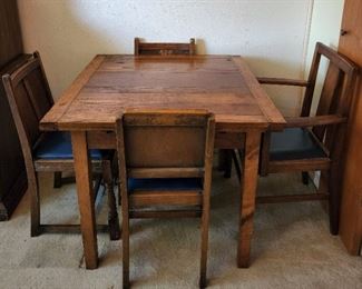 Antique Dining Table with Chairs 
