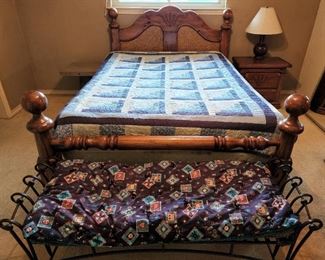 Vintage Solid Wood King Size Bed 