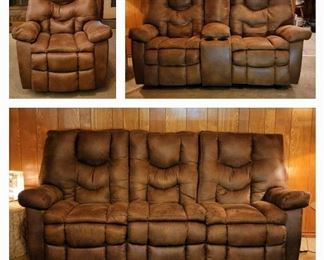 Leather Couch, Loveseat & Recliner 