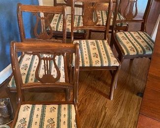 6 lyre back side chairs