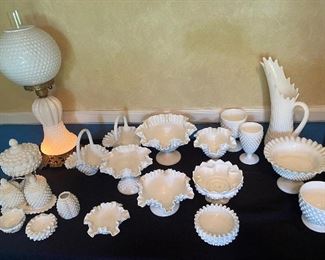 Hobnail milk glass. Some Fenton