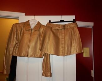 Gold leather outfit