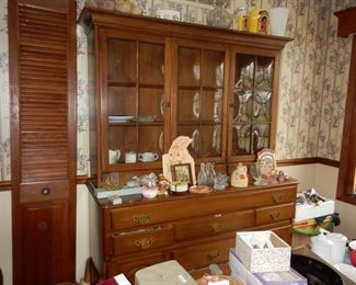 China cabinet with chest of drawers