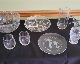 Cut Etched Glass Pieces