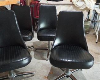 Set of Four Black Swivel Chairs