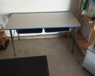 Two Person School Desk Table and 2 Chairs