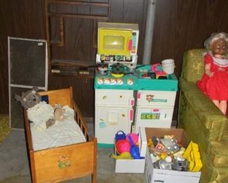 kids toys in the basement 