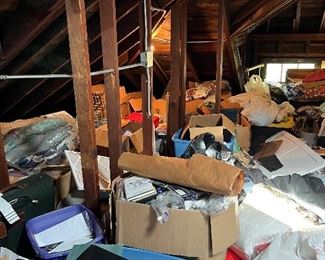 The upstairs attic is a mess and we will try to clean it up more than pictured. We have been finding lots of gems and can promise to the true pickers out there, you’ll have some unopened boxes to dig through. 