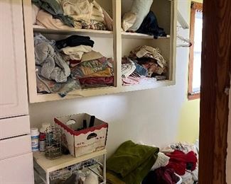 Linens, towels, etc in upstairs laundry.