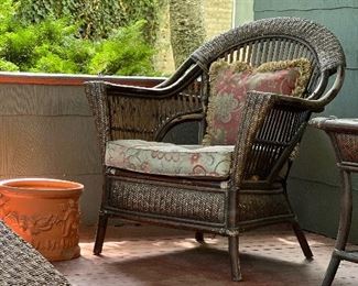 Beautiful wicker furniture greets you
