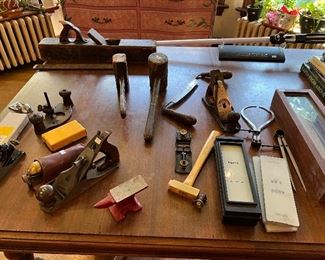 Old planes hammers and woodworking tools