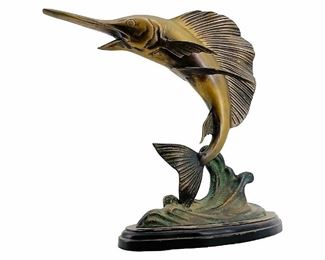 Brass Flying Fish Statue